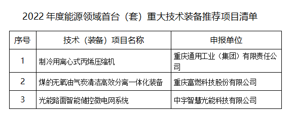 2022年度能源領(lǐng)域首臺(tái)（套）重大技術(shù)裝備推薦項(xiàng)目清單