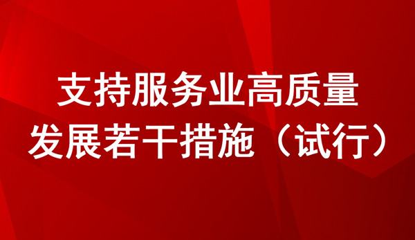 支持服務業(yè)高質量發(fā)展若干措施