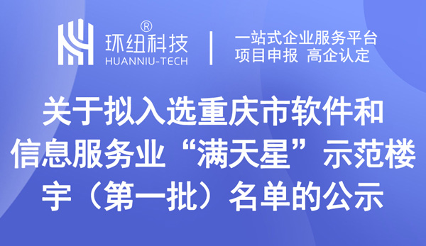 公示擬入選重慶市軟件和信息服務(wù)業(yè)“滿天星”示范樓宇（第一批）名單