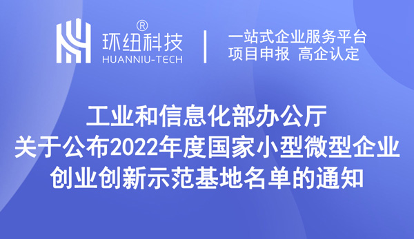 2022年度國(guó)家小型微型企業(yè)創(chuàng)業(yè)創(chuàng)新示范基地