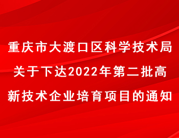 大渡口區(qū)2022年第二批高新技術(shù)企業(yè)培育項目名單