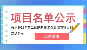 大渡口區(qū) | 關(guān)于2022年第二批高新技術(shù)企業(yè)培育項(xiàng)目擬立項(xiàng)公示