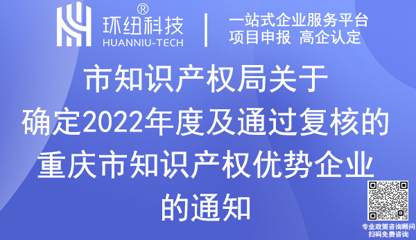 重慶市知識產(chǎn)權優(yōu)勢企業(yè)認定及復核名單