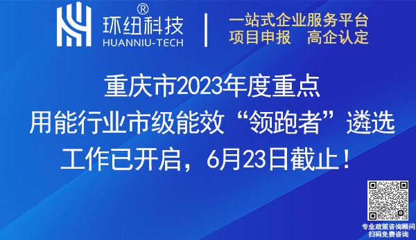 重慶市2023年度重點(diǎn)用能行業(yè)市級(jí)能效領(lǐng)跑者遴選