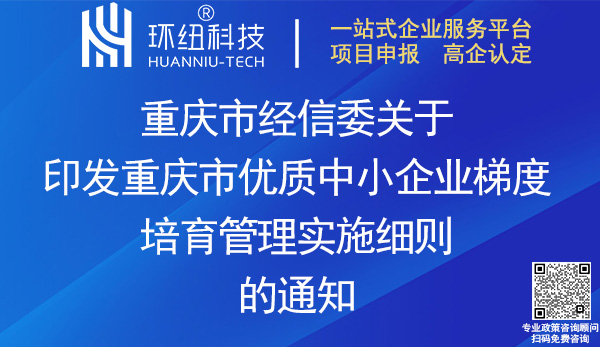 重慶市優(yōu)質(zhì)中小企業(yè)梯度培育管理實施細則