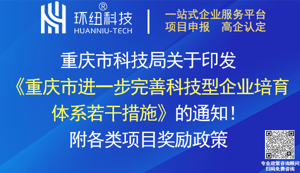 重慶市進一步完善科技型企業(yè)培育體系若干措施