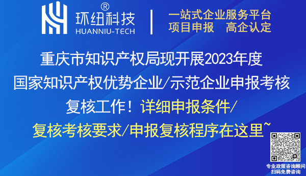 2023國家知識產權示范企業(yè)和優(yōu)勢企業(yè)申報考核復核