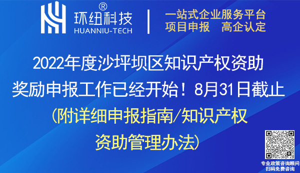 2022年度沙坪壩區(qū)知識(shí)產(chǎn)權(quán)資助獎(jiǎng)勵(lì)申報(bào)